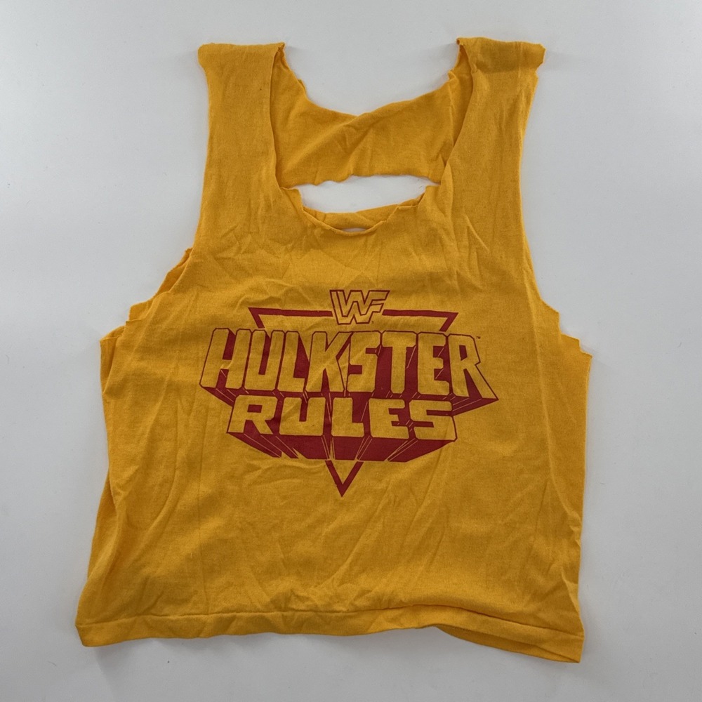 Vintage 1980s Hulk Hogan WWF Wrestling Tank Top Hulkster Rules Hulkamania Medium
